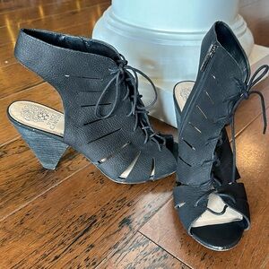 Vince Camuto black lace up heels size 10